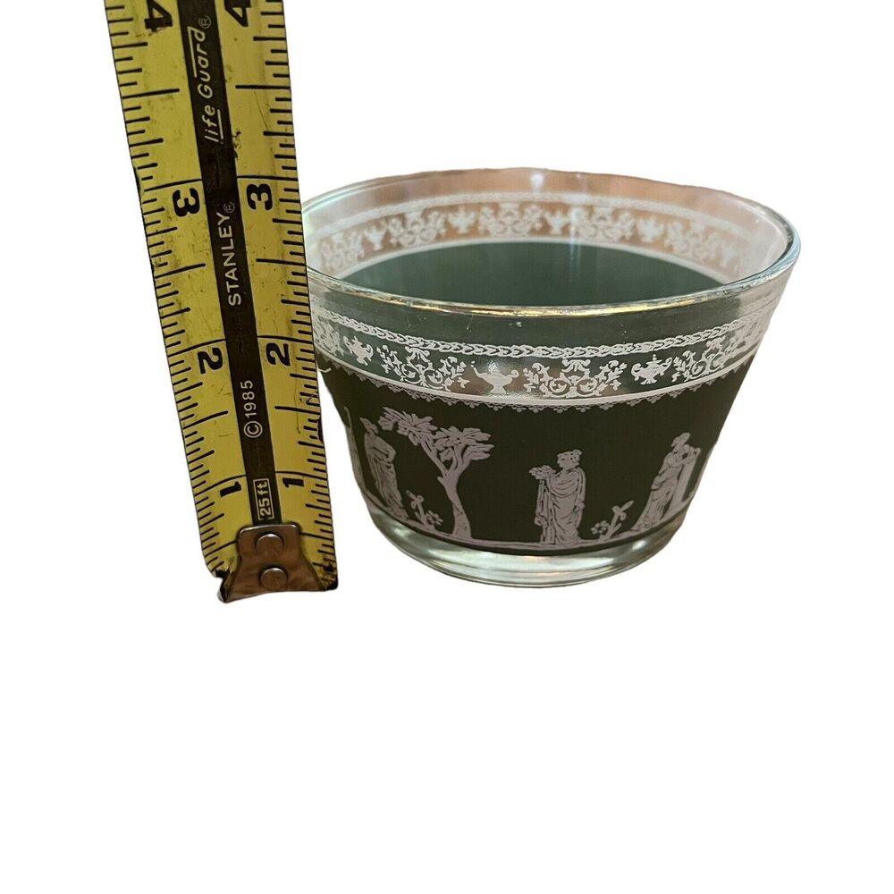 Vintage Jeannette Glass Hellenic Green Sorbet Cup Bowl Greek Roman Wedgewood - Picture 7 of 10